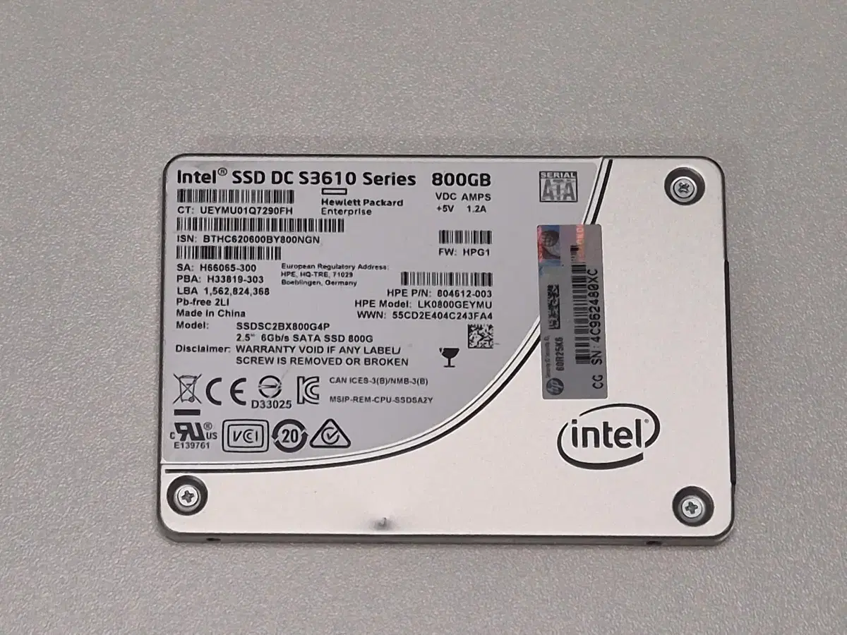 INTEL SSD DC S3610 Series 800GB | 브랜드 중고거래 플랫폼, 번개장터